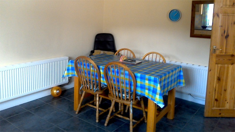 Dining area in Gapple Holiday Cottage, Rathmullan self-catering accommodation, County Donegal on the Wild Atlantic Way, Ireland