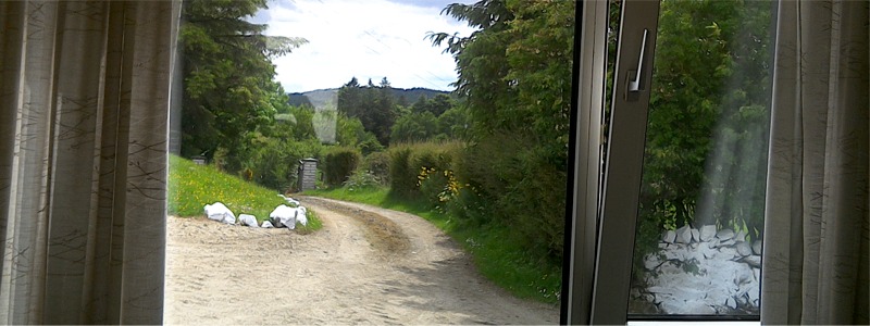 View from front window of Gapple Cottage, Rathmullan Holiday Self-Catering Accommodation at the foot of the Glenalla hills, County Donegal, Ireland